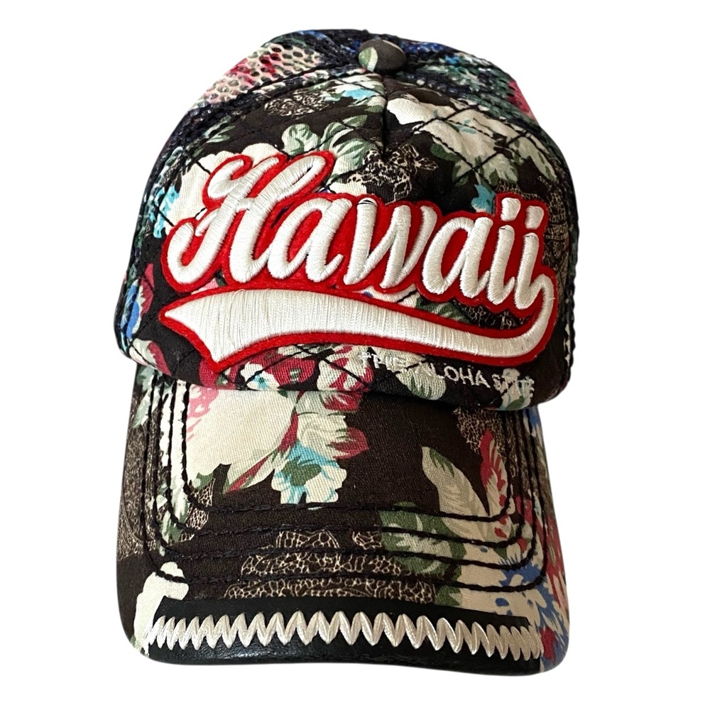 Hawaii Robin Ruth Floral Embroidered Quilted SnapBack Baseball Cap Aloha